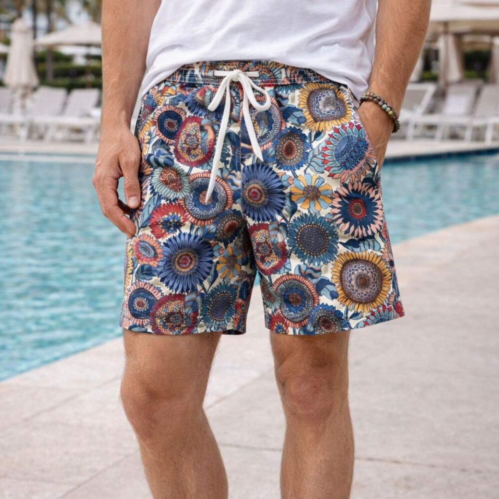 Onia Multicolor Floral Swim Trunks Shorts  Mens Size Medium